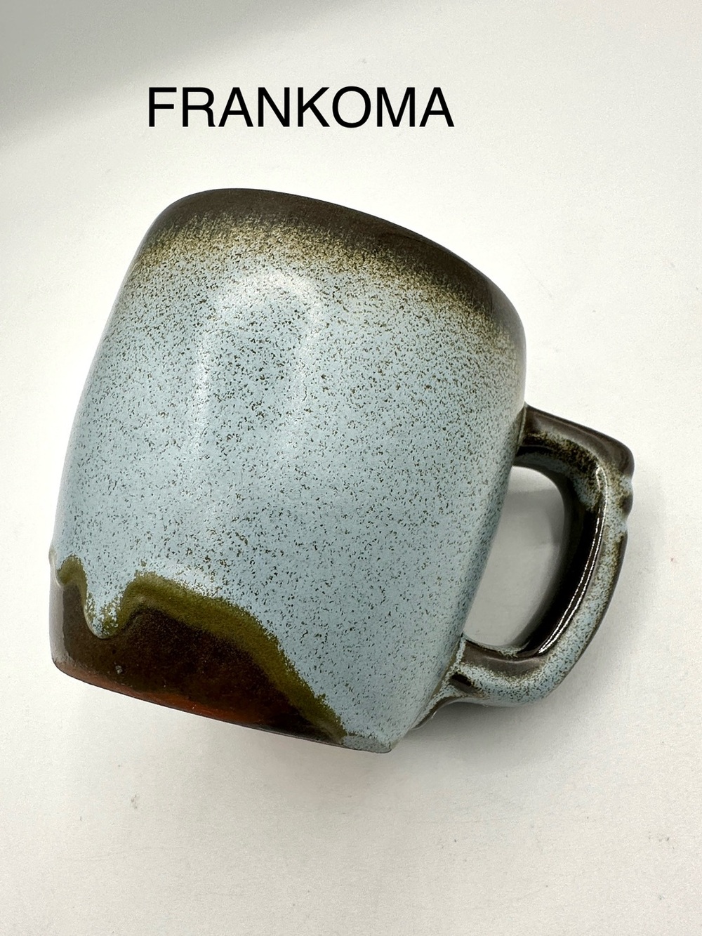 Frankoma Plainsman Blue with Brown Trim Mug. 5C